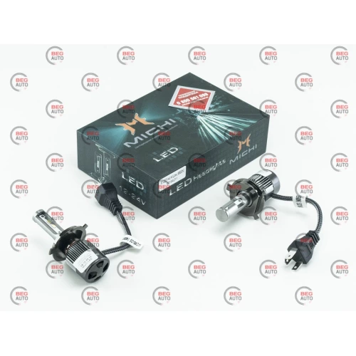 лампа LED H4 12V-24V MICHI 5500K 5300L радіатор з вентилятором