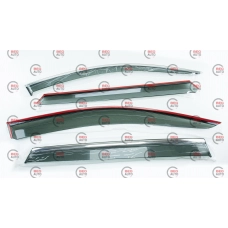 ветровик Audi Q7 2015-2020 (скотч) TopVisor  c хром молдингом
