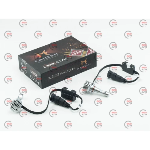 лампа LED HB3/HB4 12V-24V MICHI Can 5500K 5300L с обманкой радиатор с вентилятором