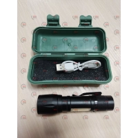 фонарик ручной диодный XPE + COB 120/220Лм, АКБ, 3 режима, зарядка USB, фокус, кейс