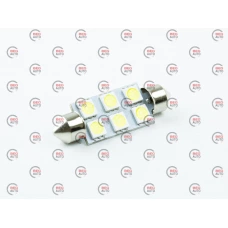 Лампа светодиодная AC лазер. 12-10 WHITE  6*5050 41мм D1