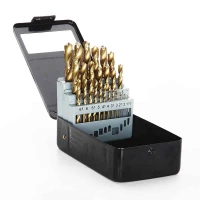 набір свердел по металу Р6М5 титан 25шт (1,0-13,0 мм) метал. футляр