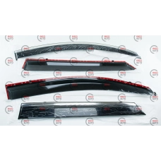 ветровик Hyundai Tucson 2015-2021 (скотч) TopVisor  c хром молдингом