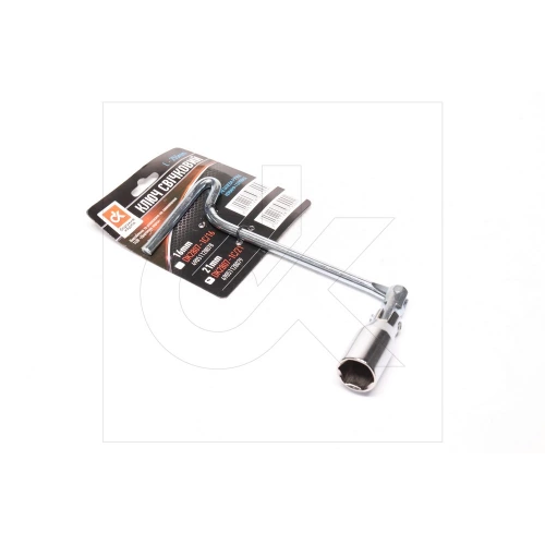 ключ свечной 21 с карданчиком цельная мет. ручка Dk