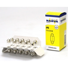 лампа  AC салону 12V10W 11*38mm Narva