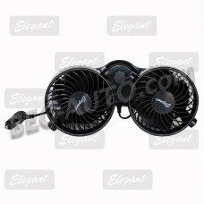 вентилятор двойной 12 V (2 х d 4" - 10,4 см) на стойке, две скорости Elegant