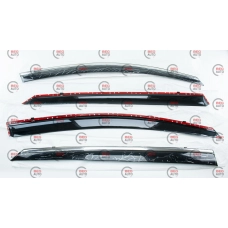 ветровик Kia Optima / K5 2011-2015 (скотч) TopVisor  c хром молдингом