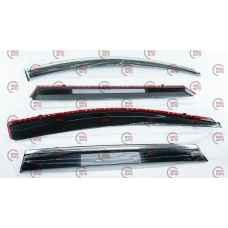 ветровик Kia Sorento 2014-2020 (скотч) TopVisor  c хром молдингом