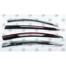 ветровик Mazda 6 сед 2012->  (скотч) TopVisor  c хром молдингом