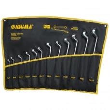 набор ключей накидных изогнутых 6-32 мм 12 шт (ткан. чехол) CrV