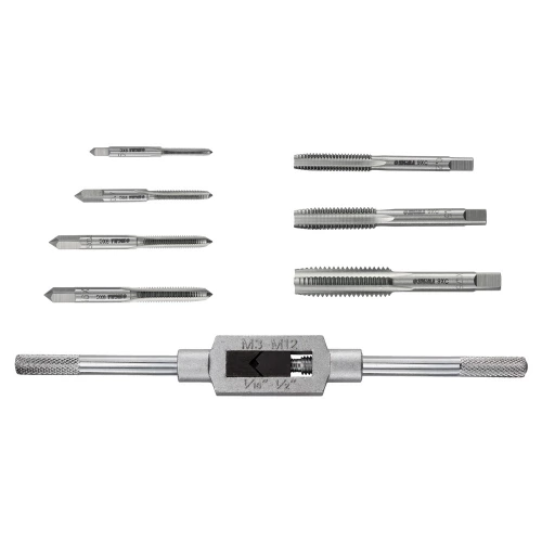 набір мітчиків з тримачем 8шт (М3, М4, М5, М6, М8, М10, М12) блістер