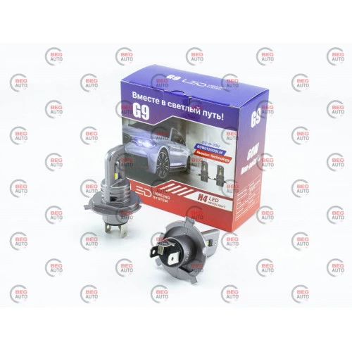 лампа LED H4 12V-24V G9 5500K 60W 12000L   радіатор