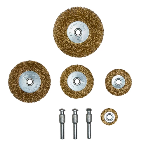 набор щеток дисковых "дрель" витая проволка 5шт (25, 38, 50, 65, 75мм)