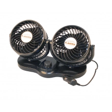 вентилятор подвійний 12 V (2 х d 5" - 12,7 см) на стійці, дві швидкості Lavita