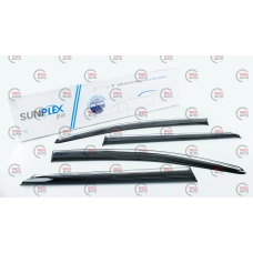ветровик Hyundai Tucson 2015-2021 (скотч) Sunplex  c хром молдингом