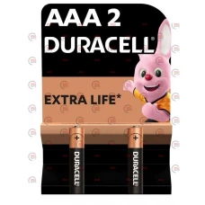 батарейка  AAА  лужна 1.5V мініпальчик Duracell Basic Alkaline 2шт картон  Бельгія