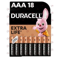 батарейка  AAА  лужна 1.5V мініпальчик Duracell Basic Alkaline 18шт картон  Бельгія