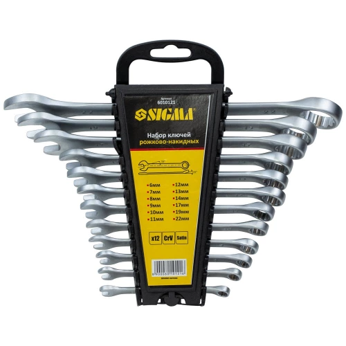набор ключей рожково-накидных  6-22 мм 12 шт (планшет) CrV