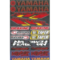 наклейка на мотоцикл "Yamaha, Factory Racing, Braking, Maxima, MotoSport, Taper" контурная порезка