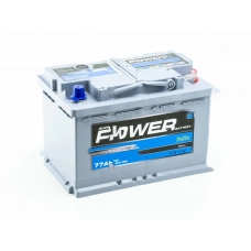 Аккумулятор POWER  77 (750 А) MF GREY Евро правый +