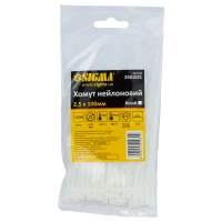 хомут пластиковый 100 x 2,5  белый  Sigma