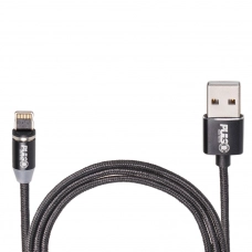 кабель для заряджання магнітний Pulso  USB - iPhone,  2м, 2.4А  чорний  (тільки заряджання)