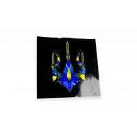 наклейка "Герб з колоска" чорний фон