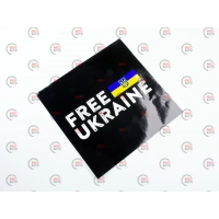 наклейка "Free Ukraine" прапор, чорний фон