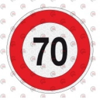 наклейка "обмежувач швидкості 70"