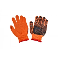 перчатки трикотаж. с ПВХ покрыт., 10 класс  Dk  размер 11, оранж, черный рисунок