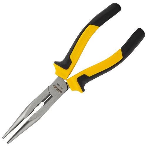 длинногубцы прямые 200 мм черно-желтые ручки Sigma