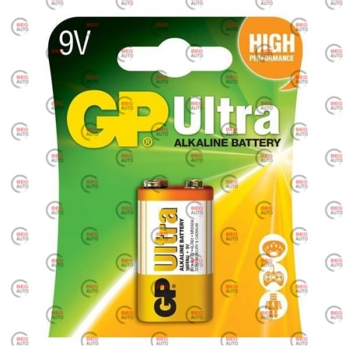 батарейка  "КРОНА"  лужна 9.0V прямокутна GP Ultra Alkaline блістер