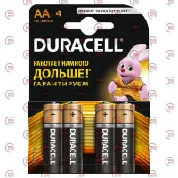 батарейка  AA  щелочная 1.5V пальчик Duracell Basic Alkaline  4шт картон  Бельгия