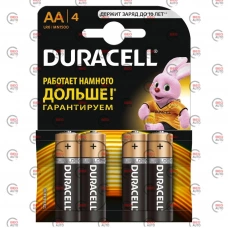 батарейка  AA  лужна 1.5V пальчик Duracell Basic Alkaline 4шт картон  Бельгія