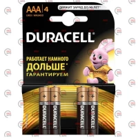 батарейка  AAА  щелочная 1.5V минипальчик Duracell Basic Alkaline  4шт картон  Бельгия