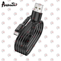 кабель для зарядки Avantis  USB - Micro USB,  1м, 3.0А  черный, круглый Novel