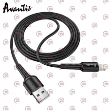 кабель для зарядки Avantis  USB - iPhone,  1м, 2.0А  черный, круглый Novel
