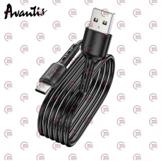 кабель для зарядки Avantis  USB - Type-C,  1м, 3.0А  черный, круглый Novel