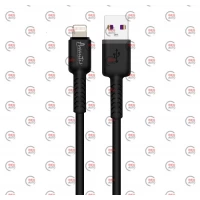 кабель для зарядки Avantis  USB - iPhone,  1м, 2.0А  черный, круглый силиконовая оплетка QC+DT