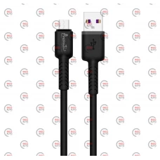 кабель для зарядки Avantis  USB - Micro USB,  1м, 3.0А  черный, круглый силиконовая оплетка QC+DT