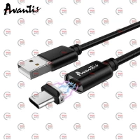кабель для заряджання магнітний Avantis  USB - Type-C,  1.2м, 3.0А  чорний, круглий