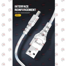 кабель для зарядки Avantis  USB - iPhone,  1м, 3.0А  белый, круглый силиконовая оплетка QC