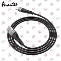 кабель для заряджання Avantis  USB - Type-C,  1м, 3.0А  чорний, круглий силіконове обплет.