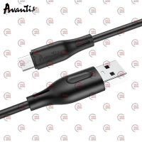 кабель для зарядки Avantis  USB - Micro USB,  1м,  черный, круглый силиконовая оплетка
