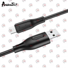 кабель для зарядки Avantis  USB - Micro USB,  1м,  черный, круглый силиконовая оплетка