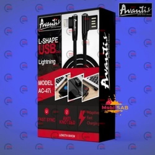 кабель для зарядки Avantis  USB - Micro USB,  1м, 2.4А  черный, круглый тканевая оплетка L подобный