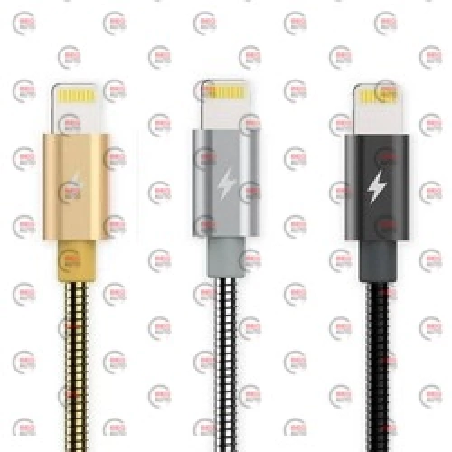 кабель для зарядки Avantis  USB - iPhone,  1м, 2.0А  серебряной, круглый, металлический  QC