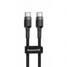 кабель для зарядки Baseus  Type-C - Type-C, 1м, 3.0А  черный, круглый ткан. оплетка, быст.заряд 20W