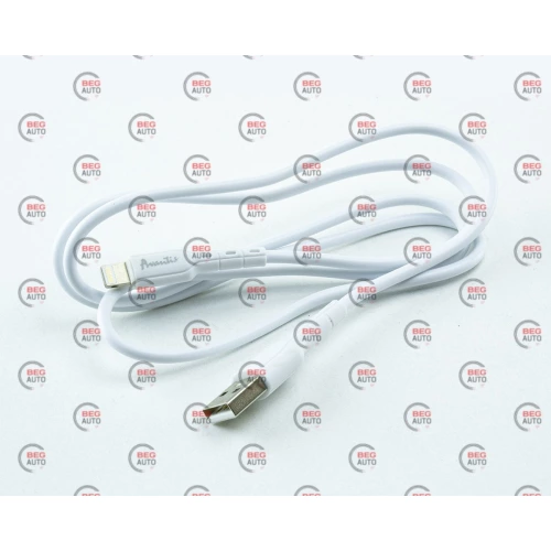 кабель для зарядки Avantis  USB - iPhone,  1м, 2.0А  белый, круглый Novel