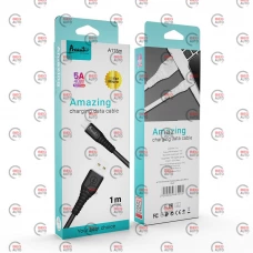 кабель для зарядки Avantis  USB - Micro USB,  1м, 5.0A  белый, круглый силиконовая оплетка